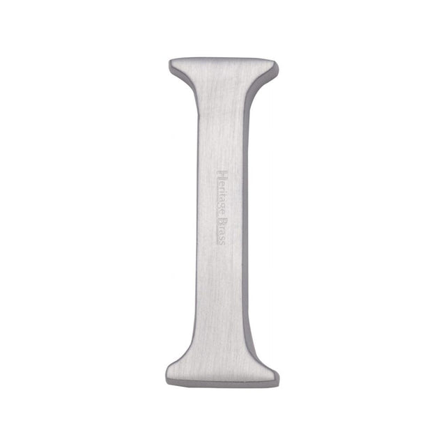 Heritage Brass Door Furniture Satin Chrome / Letters / I Heritage Brass - Alphabet I Pin Fix 51mm (2") Satin Chrome Finish