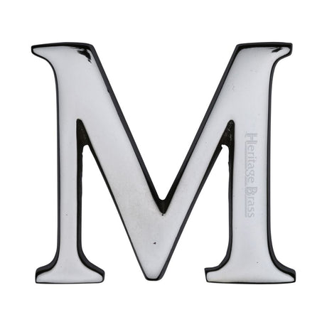 Heritage Brass Door Furniture Polished Chrome / Letters / M Heritage Brass - Alphabet M Pin Fix 51mm (2") Polished Chrome Finish