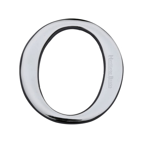 Heritage Brass Door Furniture Polished Chrome / Letters / O Heritage Brass - Alphabet O Pin Fix 51mm (2") Polished Chrome Finish