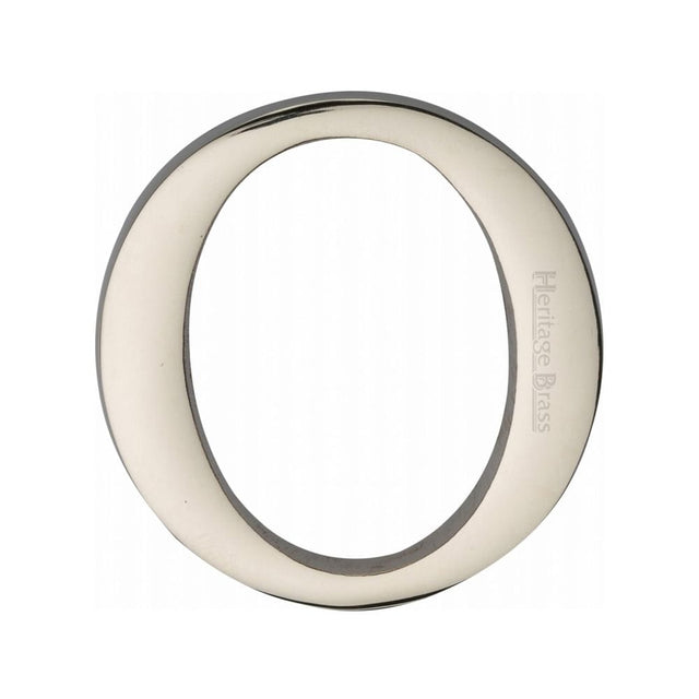 Heritage Brass Door Furniture Polished Nickel / Letters / O Heritage Brass - Alphabet O Pin Fix 51mm (2") Polished Nickel Finish