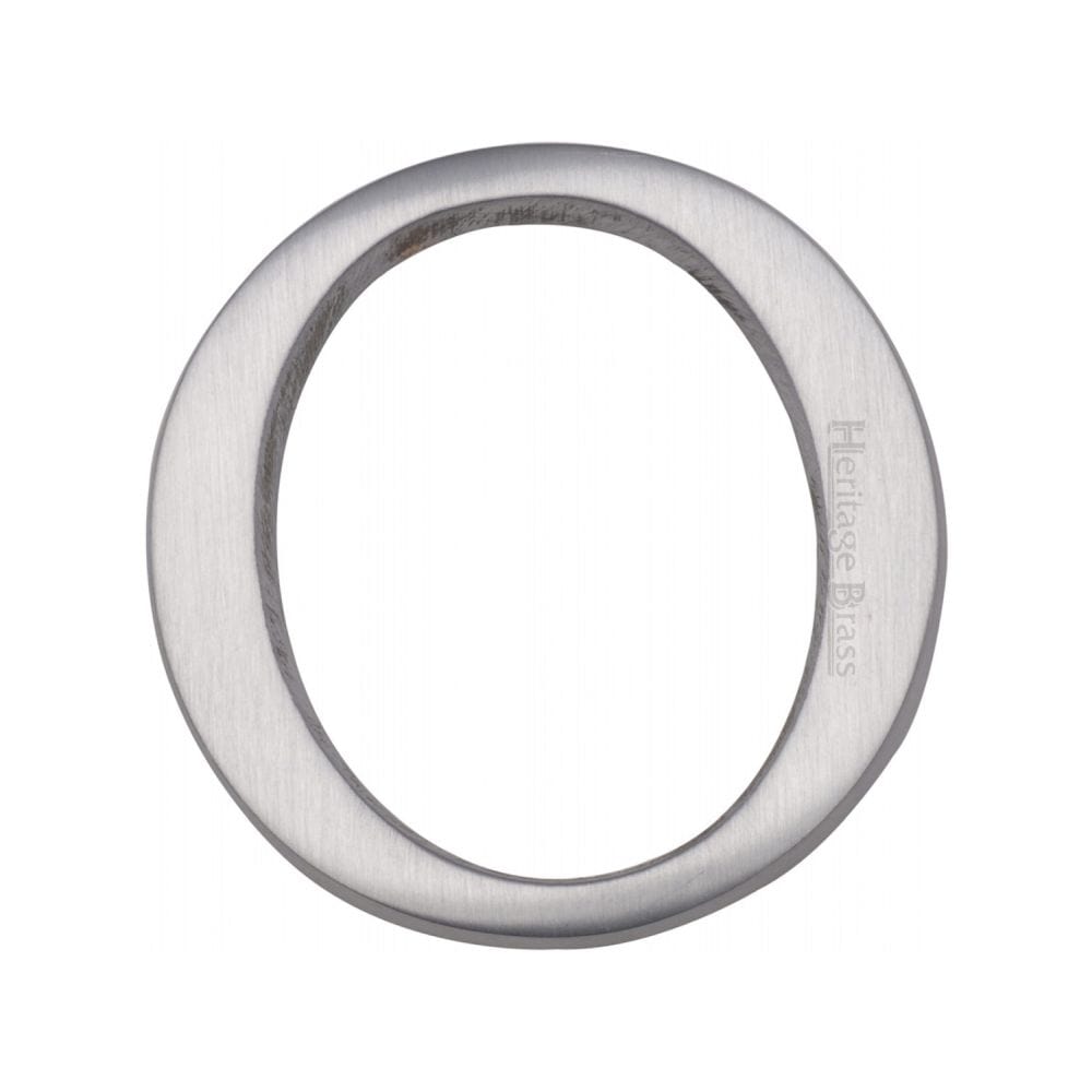 Heritage Brass Door Furniture Satin Chrome / Letters / O Heritage Brass - Alphabet O Pin Fix 51mm (2") Satin Chrome Finish