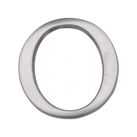 Heritage Brass Door Furniture Satin Chrome / Letters / O Heritage Brass - Alphabet O Pin Fix 51mm (2") Satin Chrome Finish
