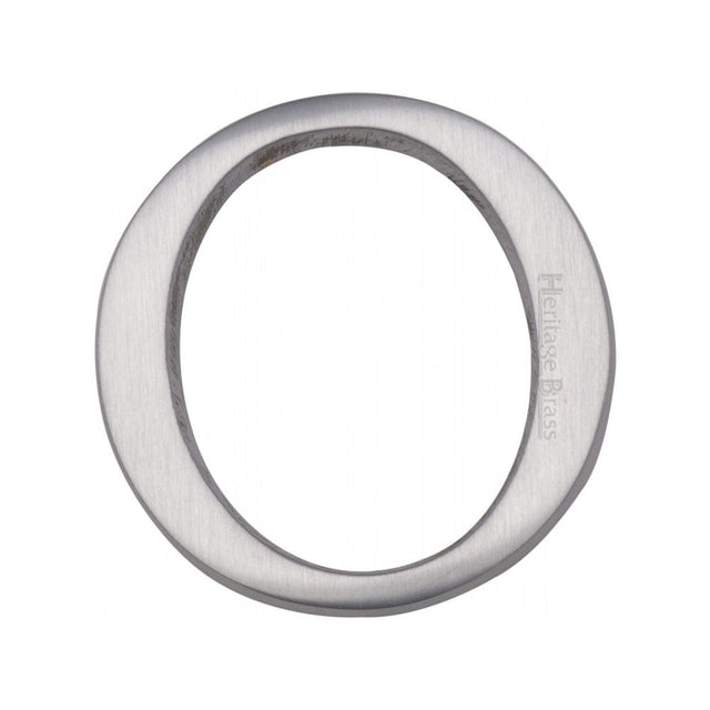 Heritage Brass Door Furniture Satin Chrome / Letters / O Heritage Brass - Alphabet O Pin Fix 51mm (2") Satin Chrome Finish
