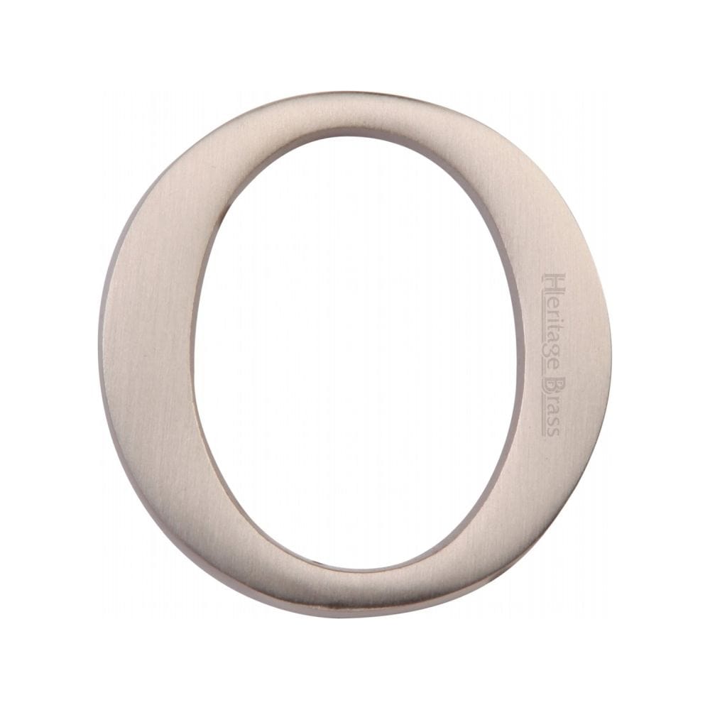 Heritage Brass Door Furniture Satin Nickel / Letters / O Heritage Brass - Alphabet O Pin Fix 51mm (2") Satin Nickel Finish