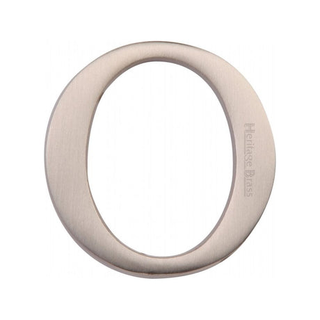 Heritage Brass Door Furniture Satin Nickel / Letters / O Heritage Brass - Alphabet O Pin Fix 51mm (2") Satin Nickel Finish