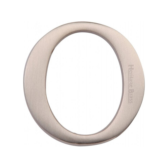 Heritage Brass Door Furniture Satin Nickel / Letters / O Heritage Brass - Alphabet O Pin Fix 51mm (2") Satin Nickel Finish