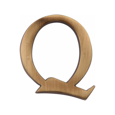 Heritage Brass Door Furniture Antique Brass / Letters / Q Heritage Brass - Alphabet Q Pin Fix 51mm (2") Antique Brass Finish