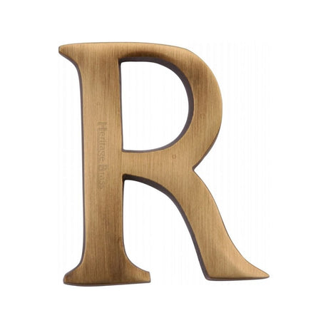 Heritage Brass Door Furniture Antique Brass / Letters / R Heritage Brass - Alphabet R Pin Fix 51mm (2") Antique Brass Finish