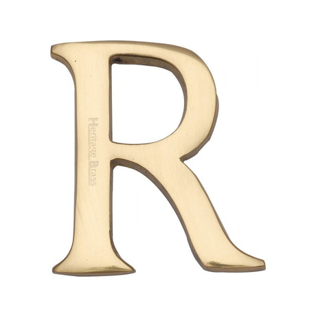 Heritage Brass Door Furniture Polished Brass / Letters / R Heritage Brass - Alphabet R Pin Fix 51mm (2") Polished Brass Finish