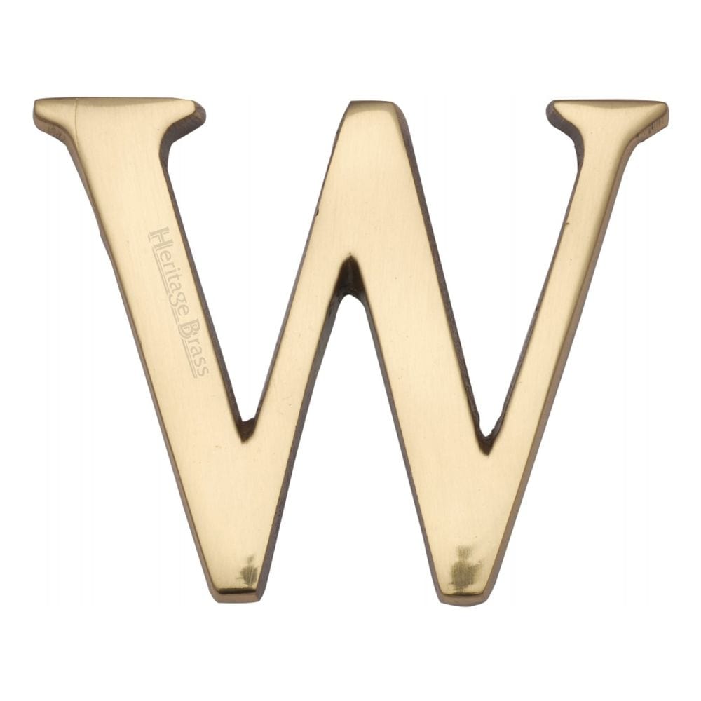 Heritage Brass Door Furniture Polished Brass / Letters / W Heritage Brass - Alphabet W Pin Fix 51mm (2") Polished Brass Finish