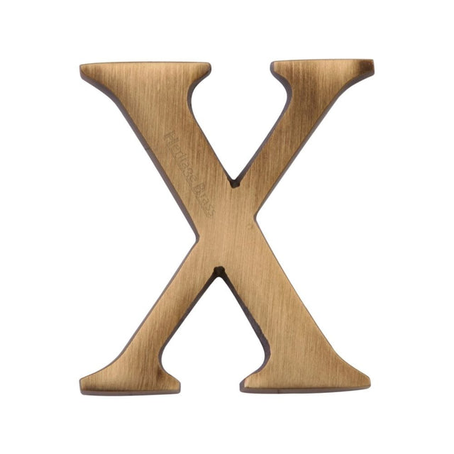 Heritage Brass Door Furniture Antique Brass / Letters / X Heritage Brass - Alphabet X Pin Fix 51mm (2") Antique Brass Finish