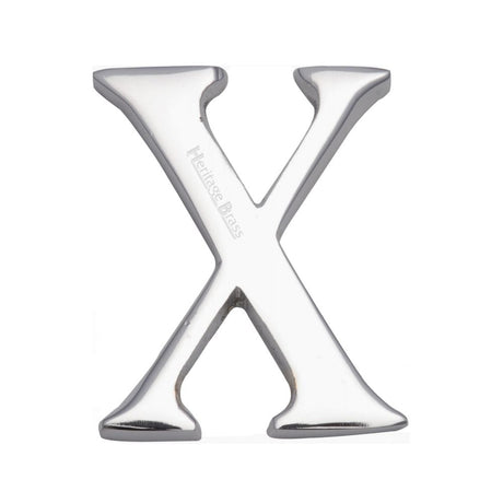 Heritage Brass Door Furniture Polished Chrome / Letters / X Heritage Brass - Alphabet X Pin Fix 51mm (2") Polished Chrome Finish