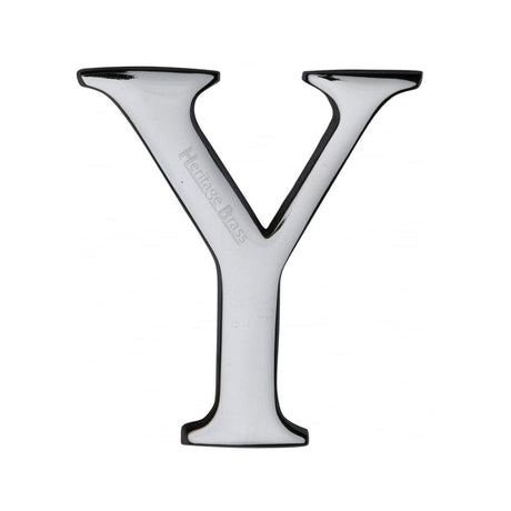 Heritage Brass Door Furniture Polished Chrome / Letters / Y Heritage Brass - Alphabet Y Pin Fix 51mm (2") Polished Chrome Finish