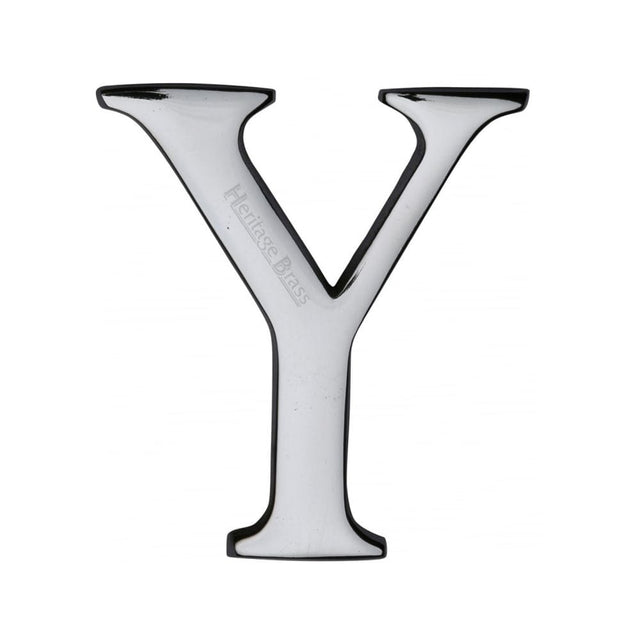Heritage Brass Door Furniture Polished Chrome / Letters / Y Heritage Brass - Alphabet Y Pin Fix 51mm (2") Polished Chrome Finish