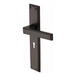 Heritage Brass Door Furniture Matt Bronze / Std. Lock Handles Heritage Brass - Atlantis Long Lever Lock Matt Bronze finish