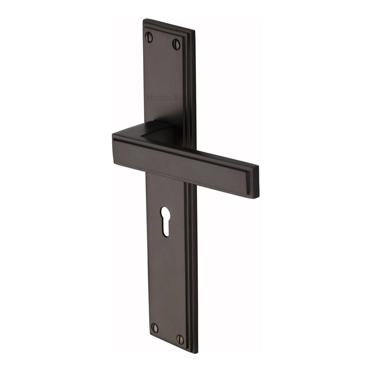 Heritage Brass Door Furniture Matt Bronze / Std. Lock Handles Heritage Brass - Atlantis Long Lever Lock Matt Bronze finish