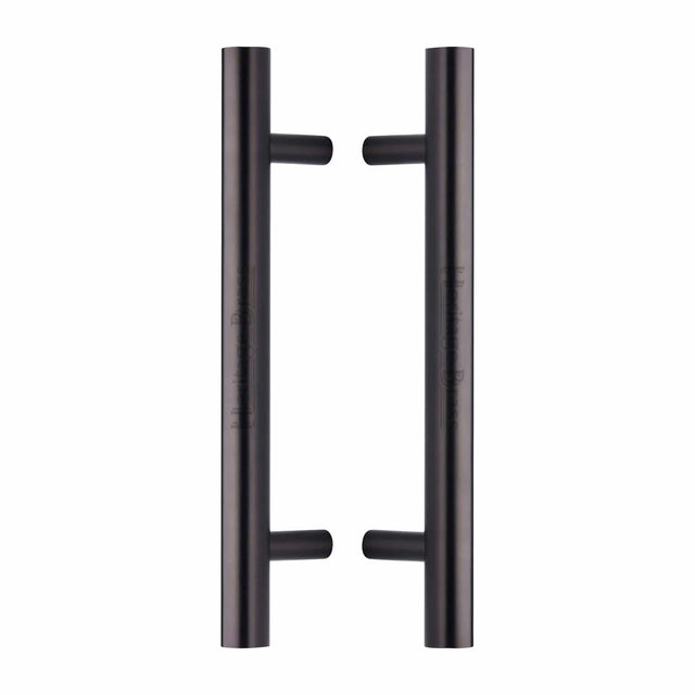 Heritage Brass Door Furniture Matt Bronze / Back to Back Fixing Pack Heritage Brass - Back to Back Door Pull Handle Bar Design 305mm Matt Bronze Finish