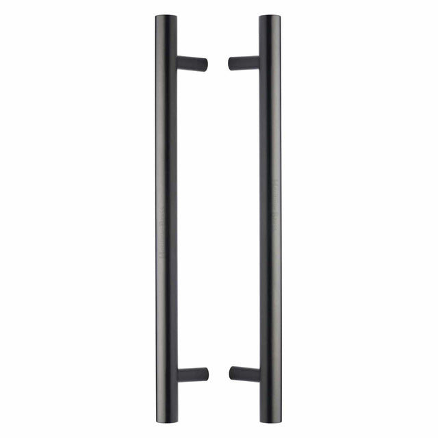Heritage Brass Door Furniture Matt Bronze / Back to Back Fixing Pack Heritage Brass - Back to Back Door Pull Handle Bar Design 457mm Matt Bronze Finish
