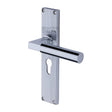 Heritage Brass Door Furniture Polished Chrome / Euro Profile Lock Handles Heritage Brass - Bauhaus Reeded Euro Profile Polished Chrome finish