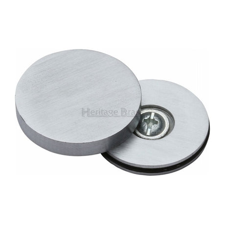 Heritage Brass Door Furniture Satin Chrome Heritage Brass - Bolt Cover to conceal metal fasteners Satin Chrome Finish