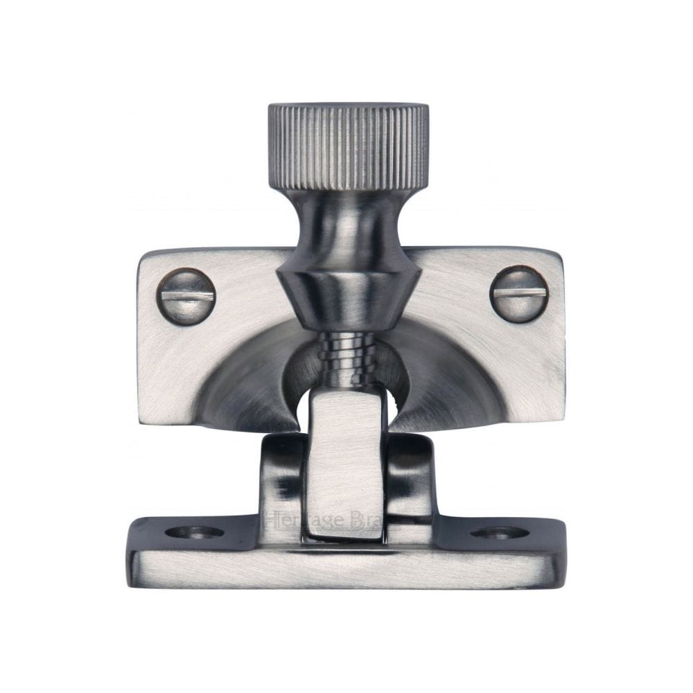Heritage Brass Window Furniture Satin Chrome / Sash Window Brighton Fasteners / Yes Heritage Brass - Brighton Sash Fastener Satin Chrome Finish