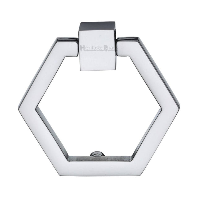 Heritage Brass Cabinet Hardware Polished Chrome / Cabinet Drop Pulls Heritage Brass - Cabinet Drop Pull Hexagon Design 51mm Polished Chrome Finish