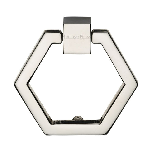 Heritage Brass Cabinet Hardware Polished Nickel / Cabinet Drop Pulls Heritage Brass - Cabinet Drop Pull Hexagon Design 51mm Polished Nickel Finish