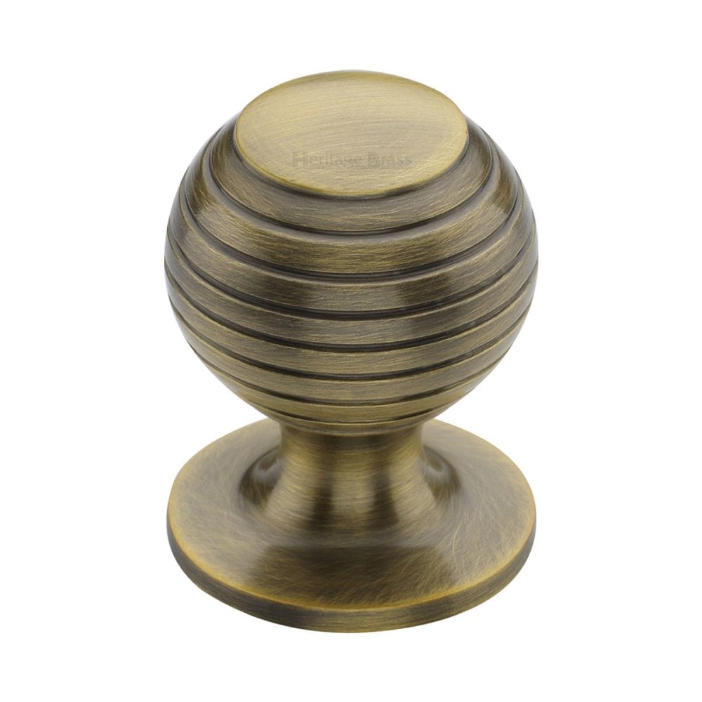 Heritage Brass Cabinet Hardware Antique Brass / Cabinet Knobs / 32mm Dia. Heritage Brass - Cabinet Knob Beehive Design 32mm Antique Brass Finish