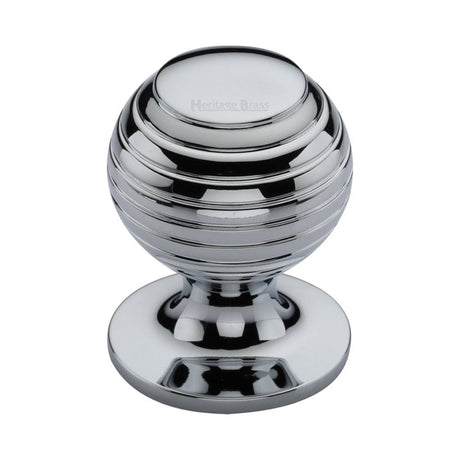 Heritage Brass Cabinet Hardware Polished Chrome / Cabinet Knobs / 32mm Dia. Heritage Brass - Cabinet Knob Beehive Design 32mm Polished Chrome Finish