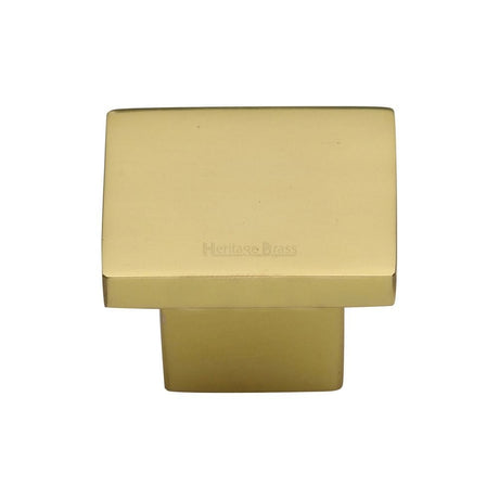 Heritage Brass Cabinet Hardware Polished Brass / Cabinet Knobs / 32mm Dia. Heritage Brass - Cabinet Knob Classic Square Design 32mm Polished Brass Finish