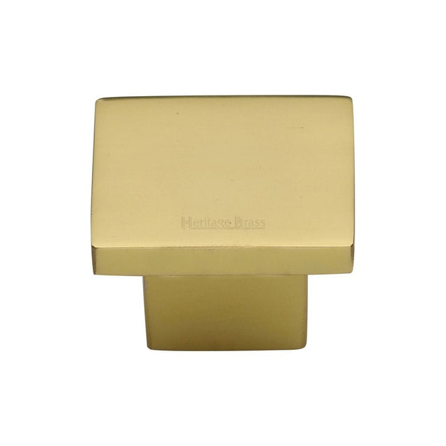Heritage Brass Cabinet Hardware Polished Brass / Cabinet Knobs / 32mm Dia. Heritage Brass - Cabinet Knob Classic Square Design 32mm Polished Brass Finish