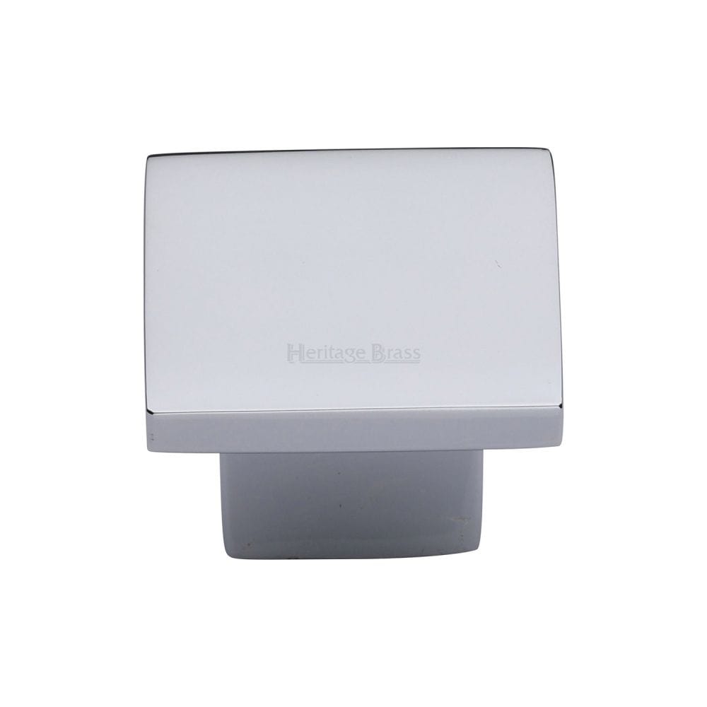Heritage Brass Cabinet Hardware Polished Chrome / Cabinet Knobs / 32mm Dia. Heritage Brass - Cabinet Knob Classic Square Design 32mm Polished Chrome Finish