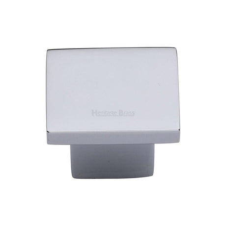 Heritage Brass Cabinet Hardware Polished Chrome / Cabinet Knobs / 32mm Dia. Heritage Brass - Cabinet Knob Classic Square Design 32mm Polished Chrome Finish