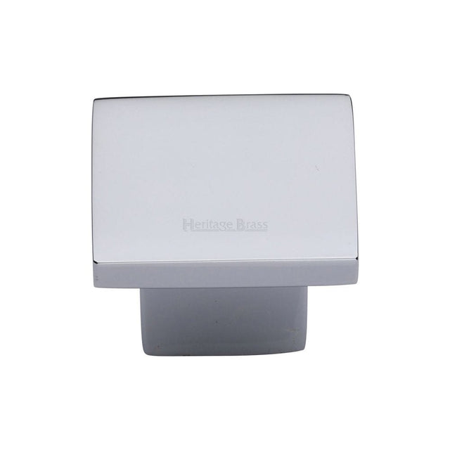 Heritage Brass Cabinet Hardware Polished Chrome / Cabinet Knobs / 32mm Dia. Heritage Brass - Cabinet Knob Classic Square Design 32mm Polished Chrome Finish