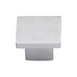 Heritage Brass Cabinet Hardware Satin Chrome / Cabinet Knobs / 32mm Dia. Heritage Brass - Cabinet Knob Classic Square Design 32mm Satin Chrome Finish