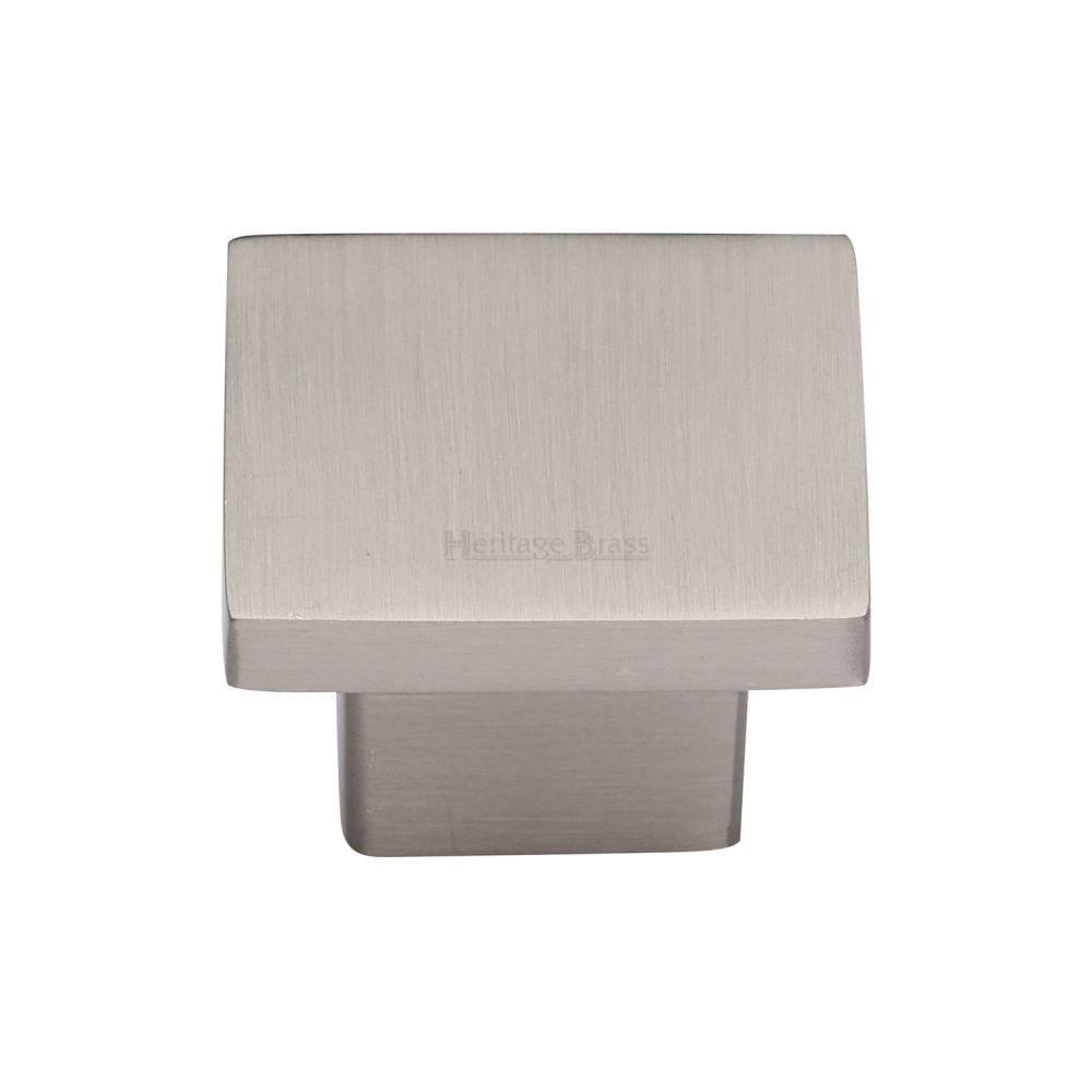 Heritage Brass Cabinet Hardware Satin Nickel / Cabinet Knobs / 32mm Dia. Heritage Brass - Cabinet Knob Classic Square Design 32mm Satin Nickel Finish