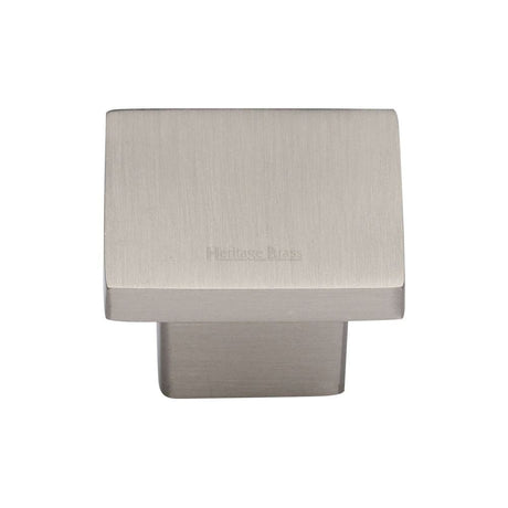 Heritage Brass Cabinet Hardware Satin Nickel / Cabinet Knobs / 32mm Dia. Heritage Brass - Cabinet Knob Classic Square Design 32mm Satin Nickel Finish