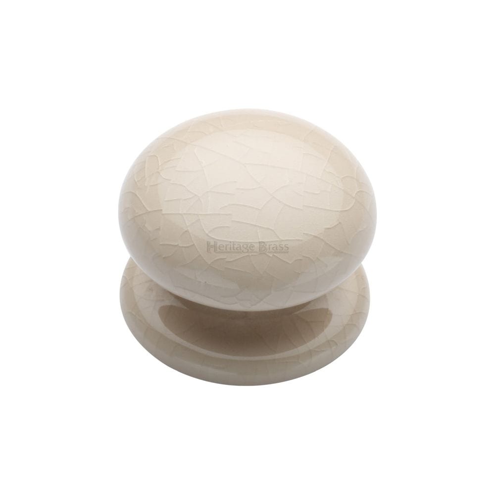 Heritage Brass Cabinet Hardware Porcelain / Cabinet Knobs / 38mm Dia. Heritage Brass - Cabinet Knob Cream Crackle 38mm with Porcelain base