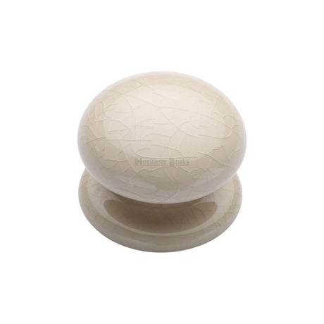 Heritage Brass Cabinet Hardware Porcelain / Cabinet Knobs / 38mm Dia. Heritage Brass - Cabinet Knob Cream Crackle 38mm with Porcelain base