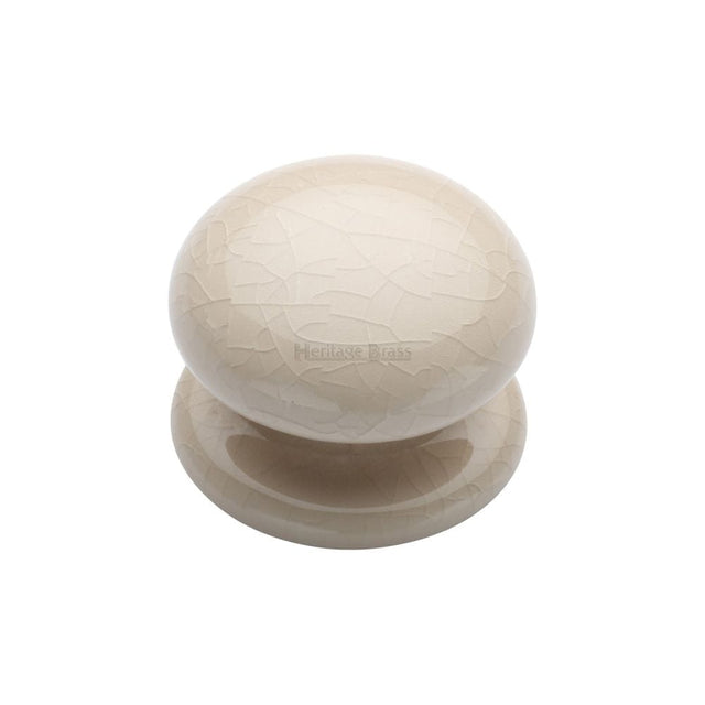 Heritage Brass Cabinet Hardware Porcelain / Cabinet Knobs / 38mm Dia. Heritage Brass - Cabinet Knob Cream Crackle 38mm with Porcelain base