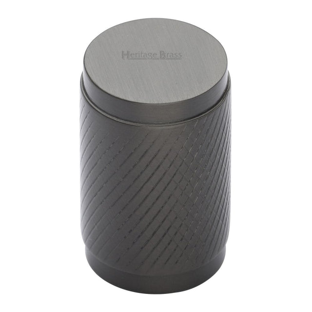 Heritage Brass Cabinet Hardware Matt Bronze / Cabinet Knobs / 21mm Dia. Heritage Brass - Cabinet Knob Cylindric Knurled Design 21mm Matt Bronze Finish