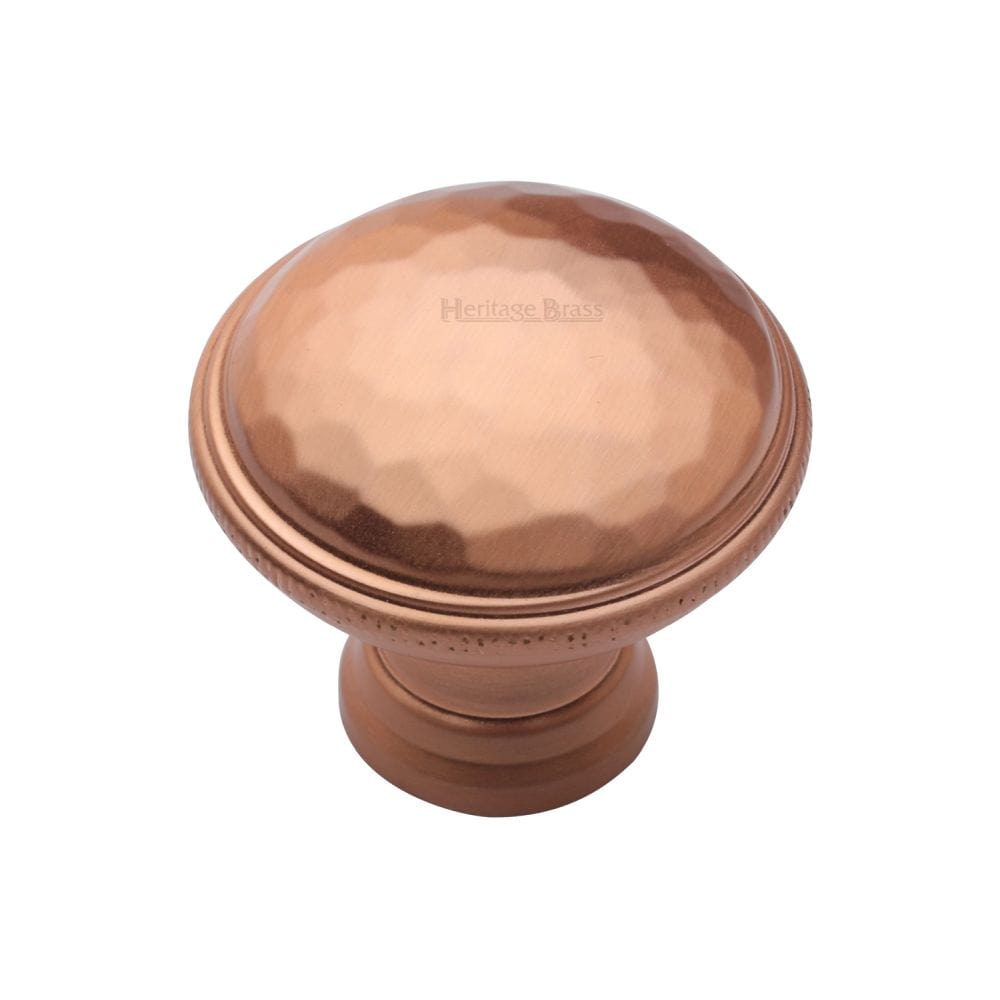 Heritage Brass Cabinet Hardware Satin Rose Gold / Cabinet Knobs / 32mm Dia. Heritage Brass - Cabinet Knob Diamond Cut Design 32mm Satin Rose Gold Finish