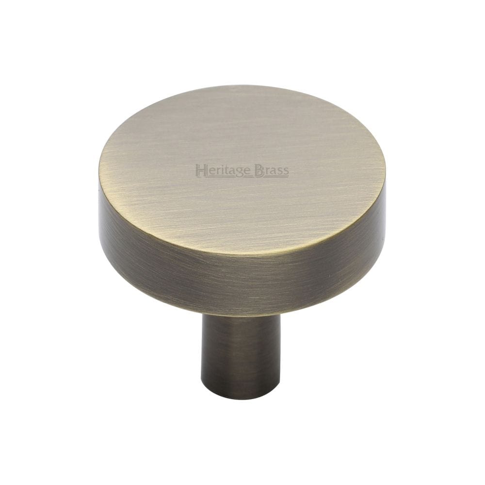 Heritage Brass Cabinet Hardware Antique Brass / Cabinet Knobs / 32mm Dia. Heritage Brass - Cabinet Knob Disc Design 32mm Antique Brass Finish
