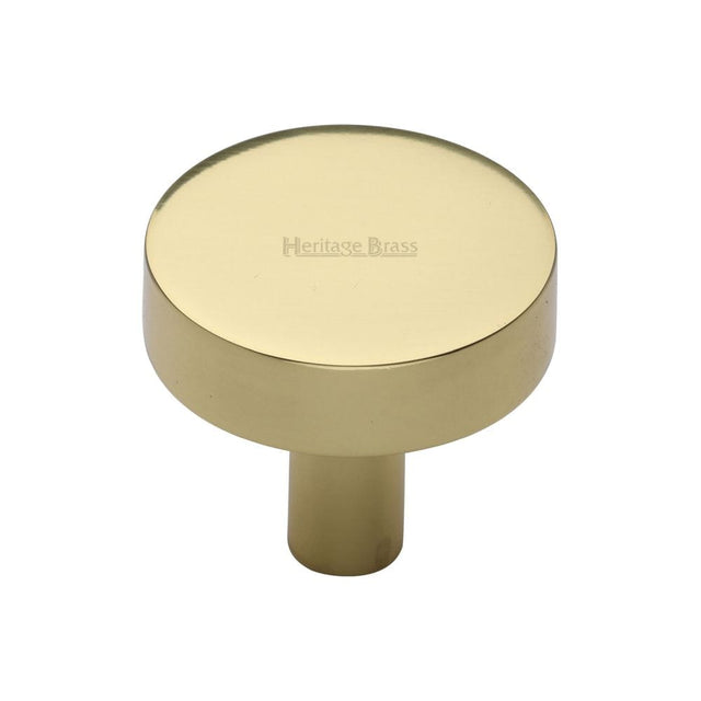 Heritage Brass Cabinet Hardware Polished Brass / Cabinet Knobs / 32mm Dia. Heritage Brass - Cabinet Knob Disc Design 32mm Polished Brass Finish