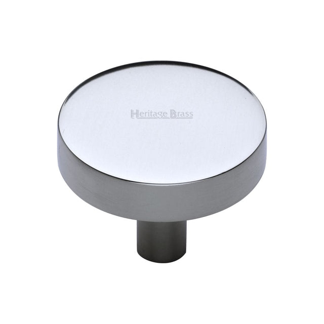 Heritage Brass Cabinet Hardware Polished Chrome / Cabinet Knobs / 32mm Dia. Heritage Brass - Cabinet Knob Disc Design 32mm Polished Chrome Finish