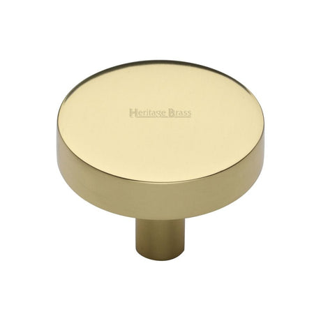 Heritage Brass Cabinet Hardware Polished Brass / Cabinet Knobs / 38mm Dia. Heritage Brass - Cabinet Knob Disc Design 38mm Polished Brass Finish