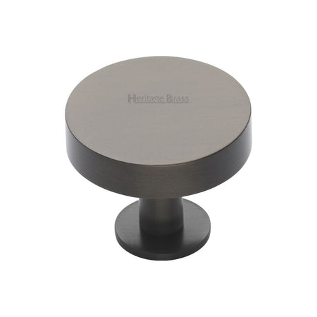 Heritage Brass Cabinet Hardware Matt Bronze / Cabinet Knobs / 32mm Dia. Heritage Brass - Cabinet Knob Disc Design with Rose 32mm Matt Bronze Finish