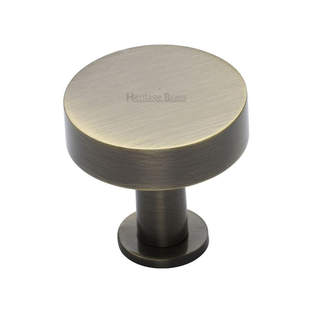 Heritage Brass Cabinet Hardware Antique Brass / Cabinet Knobs / 38mm Dia. Heritage Brass - Cabinet Knob Disc Design with Rose 38mm Antique Brass Finish