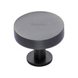 Heritage Brass Cabinet Hardware Matt Bronze / Cabinet Knobs / 38mm Dia. Heritage Brass - Cabinet Knob Disc Design with Rose 38mm Matt Bronze Finish