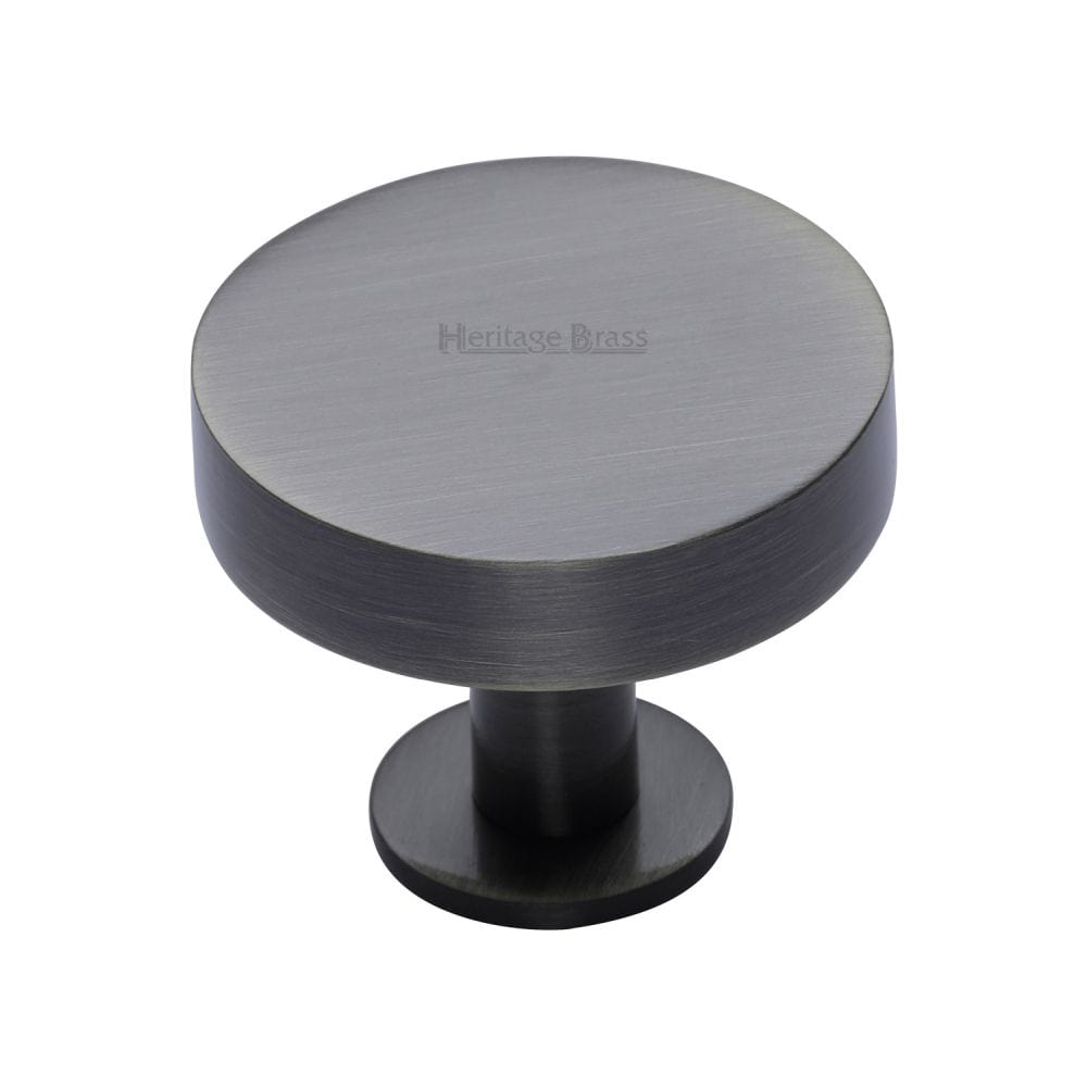 Heritage Brass Cabinet Hardware Matt Bronze / Cabinet Knobs / 38mm Dia. Heritage Brass - Cabinet Knob Disc Design with Rose 38mm Matt Bronze Finish